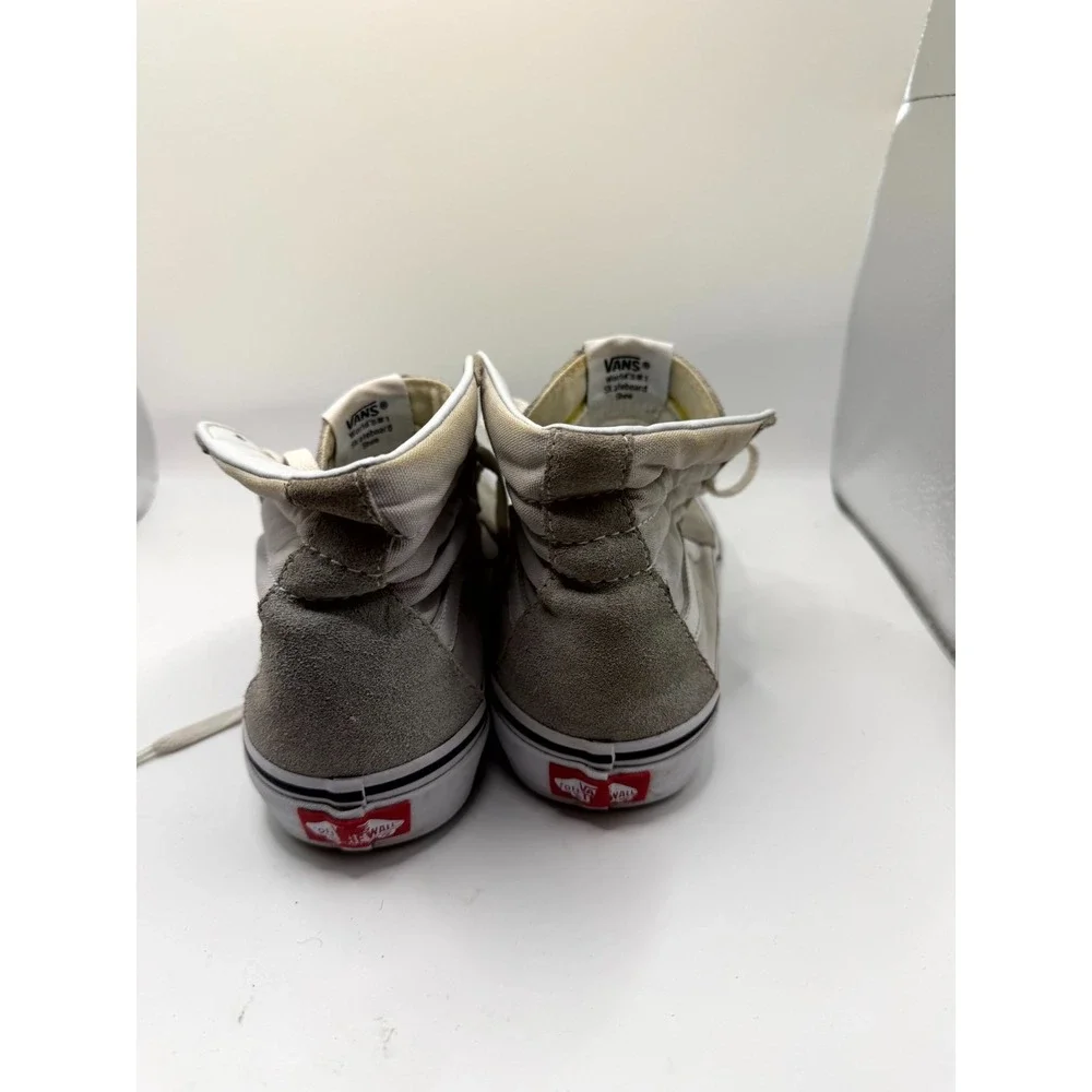 Vans Sk8-Hi Womens 7.5 Sneaker Gray Suede High Top Lace‎ Up Skateboard Shoes